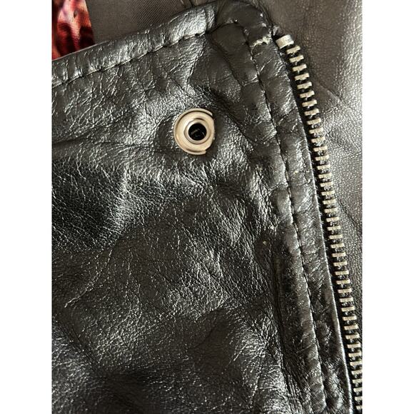 Bano eeMee Black & Gray Leather Moto Style Jacket Size 6 - Picture 10 of 15